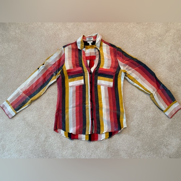 Express - Button Down Shirt, Multi-colored Stripes - Picture 1 of 5